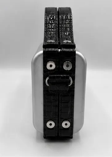 La Pochette. Crocodile leather and aluminium by Maison Philippe Montagne Unique for sale For Super Rich