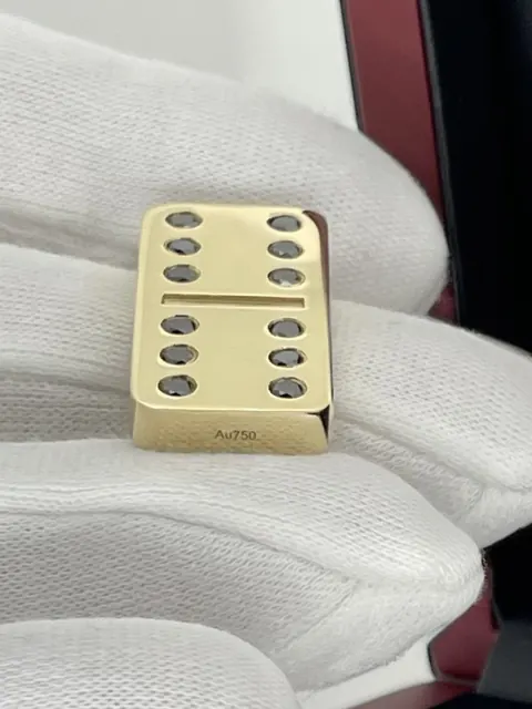 Domino 18K gold with 12 brilliant cut black diamonds for sale For Super Rich