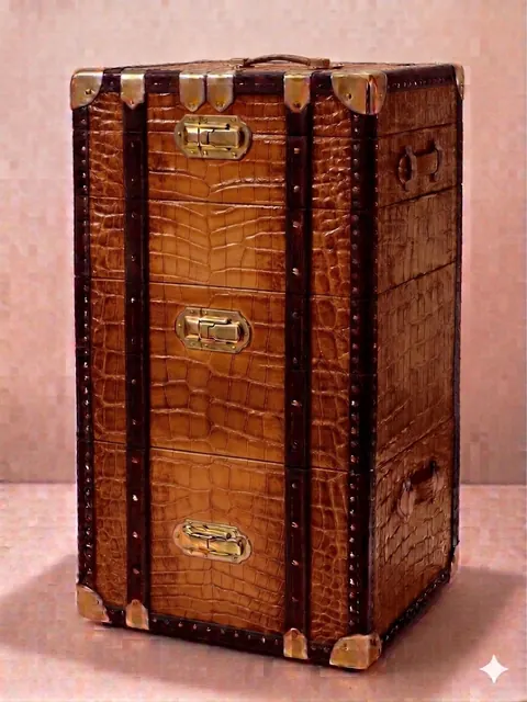 Bespoke Trunk in Crocodile leather by Maison Philippe Montagne