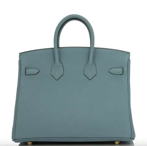 Hermès Birkin 25 Bleu Ciel Togo with Gold Hardware 26,000 for sale For Super Rich