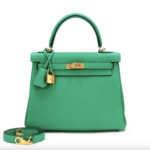 Hermès Kelly 25 Menthe Togo with Gold Hardware