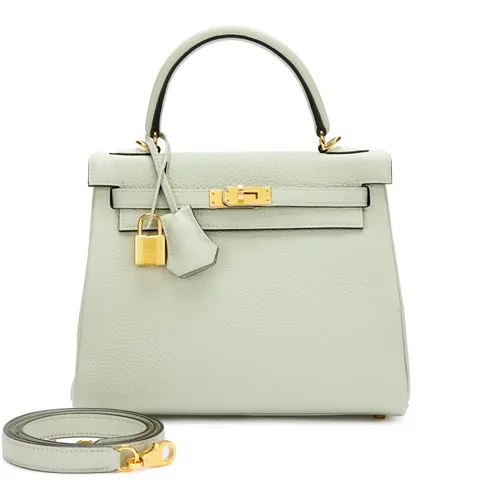 Hermès Kelly 25 Gris Neve Togo with Gold Hardware