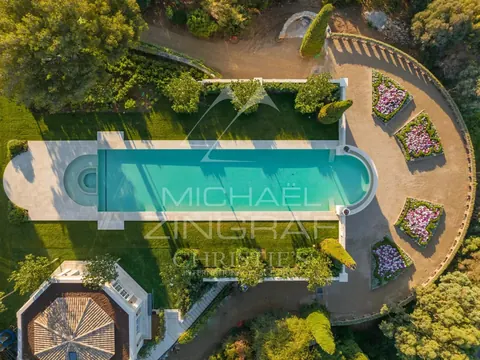 Century Castle ONE-OF-THE-KIND Landscaped garden with unique pool, several bedrooms in Cannes price rental For Super Rich