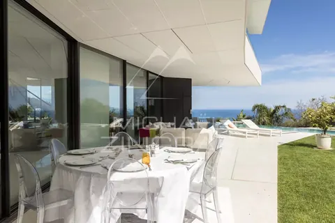 Contemporary Villa 5mn from Monaco panoramic sea view, 5 bedrooms in Beausoleil - French Riviera best rental For Super Rich