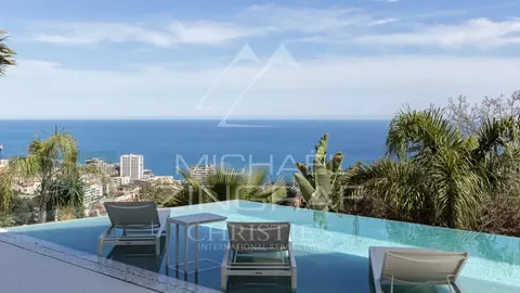 Contemporary Villa 5mn from Monaco panoramic sea view, 5 bedrooms in Beausoleil - French Riviera 0 rental For Super Rich