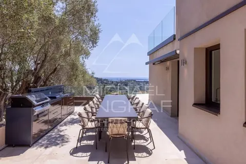 Contemporary  Villa Panoramic Sea Views petanque court, heated pool, 7 bedrooms in Mougins price rental For Super Rich