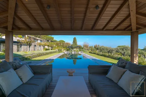 Modern Villa Panoramic View Overlooking Canebiers Bay, petanque court, 19m heated infinity swimming pool, 9 bedrooms in Saint Tropez search rental For Super Rich
