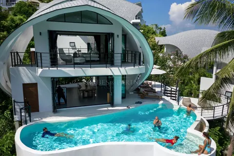 Boutique hotel Villa Spectacular panoramic sea view two refreshing swimming pools, 10 bedrooms in Chaweng Noi, Ko Samui value rental For Super Rich Boutique hotel Villa Spectacular panoramic sea view two refreshing swimming pools, 10 bedrooms in Chaweng Noi, Ko Samui value rental For Super Rich