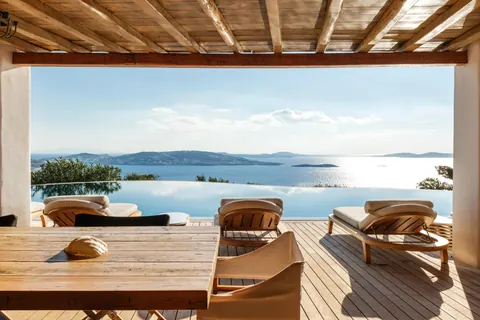 High-end Villa Panoramic View sea, sunset & town, 10 bedrooms in Mykonos 0 rental For Super Rich