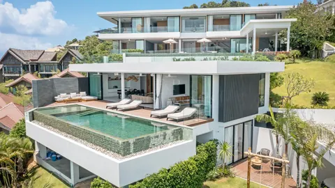 Luxury Villa rooftop terrace 270-degree panoramic view pool, jacuzzi, 9 bedrooms in Choeng Mon, Ko Samui