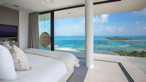 Luxury Villa rooftop terrace 270-degree panoramic view pool, jacuzzi, 9 bedrooms in Choeng Mon, Ko Samui value rental For Super Rich