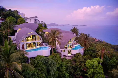 Boutique hotel Villa Spectacular panoramic sea view two refreshing swimming pools, 10 bedrooms in Chaweng Noi, Ko Samui