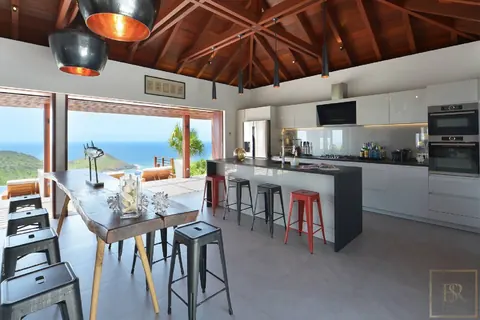 Luxury Villa Danse du Soleil tropical gardens with sea view, heated pool, 5 bedrooms in St Barth Danse du Soleil rental For Super Rich