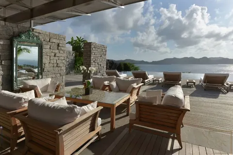 Luxury Villa Danse des Étoiles 70 ft solar-heated infinity pool, rimmed with lava rocks, 5 bedrooms in St Barth 63,500 Week rental For Super Rich