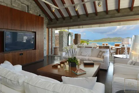 Luxury Villa Danse des Étoiles 70 ft solar-heated infinity pool, rimmed with lava rocks, 5 bedrooms in St Barth La Danse des Etoiles rental For Super Rich