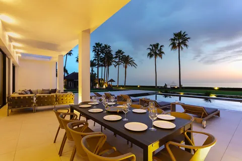 Luxury Villa Melendez frontline beachfront mansion with spectacular sea views, 7 bedrooms in Los Monteros, Marbella holiday rental For Super Rich