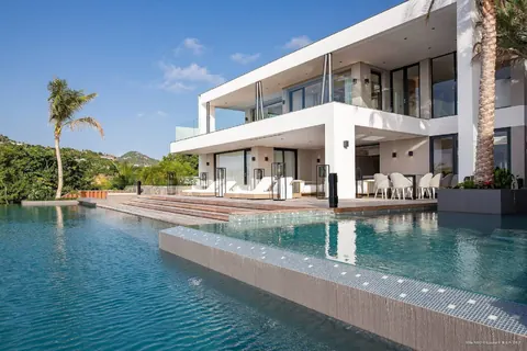 Luxury Villa NEO situated above St. Jean Beach incredible unique Caribbean view, 6 bedrooms in St Barth vacation rental For Super Rich