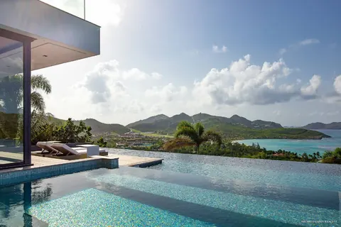 Luxury Villa NEO situated above St. Jean Beach incredible unique Caribbean view, 6 bedrooms in St Barth 143,750 Week rental For Super Rich