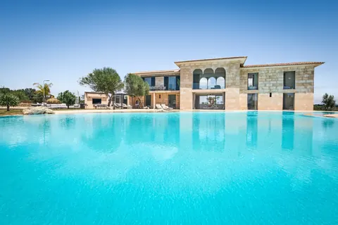 High-end Villa EDEN ROCK largest private pool in Mallorca Panoramic & Sea Views, 5 bedrooms in Ses Salines, Mallorca best rental For Super Rich
