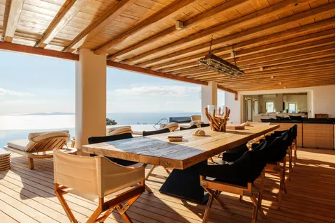 High-end Villa Panoramic View sea, sunset & town, 10 bedrooms in Mykonos available rental For Super Rich
