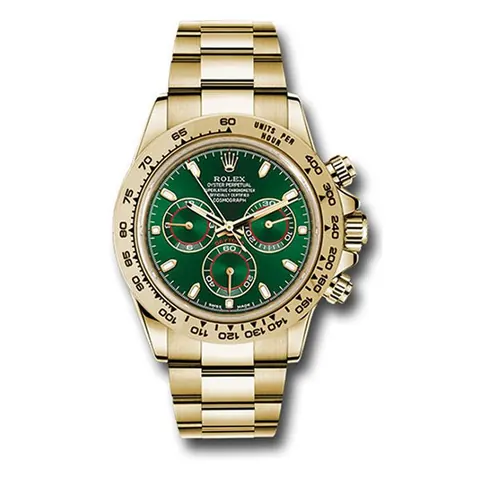 Rolex Daytona Green Index Dial Yellow Gold