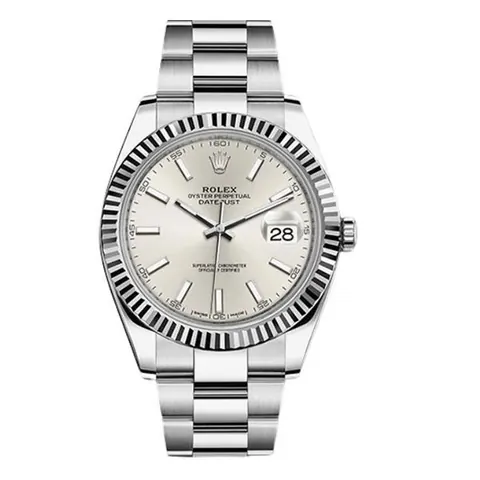 Rolex Datejust Silver Index 18k White Gold
