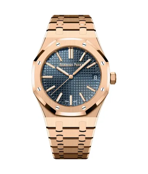 Audemars Piguet Royal Oak 18K Rose Gold Blue Index Dial 0 for sale For Super Rich Audemars Piguet Royal Oak 18K Rose Gold Blue Index Dial 0 for sale For Super Rich