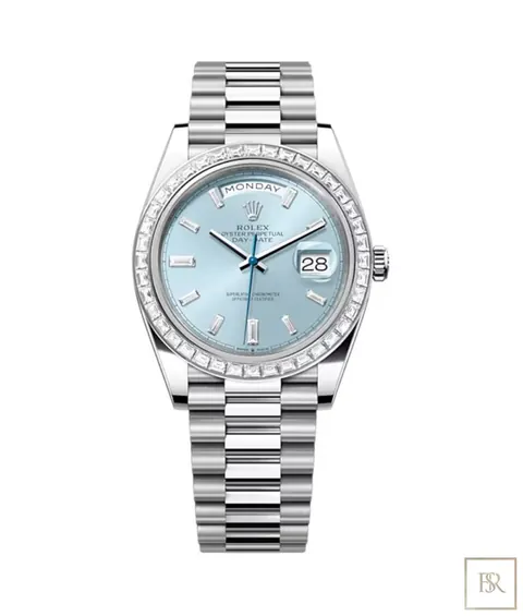 Rolex Day-Date Platinum Baguette Bezel