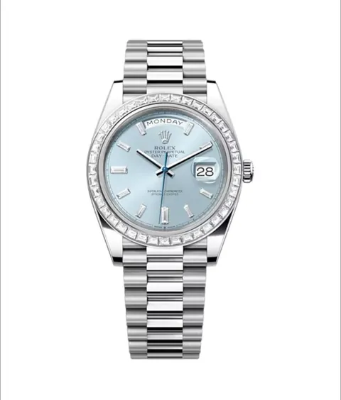 Rolex Day-Date Platinum Baguette Bezel UAE for sale For Super Rich