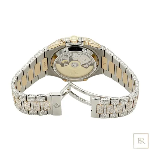 Patek Philippe Nautilus Chronograph Date Diamond Pave Set UAE for sale For Super Rich