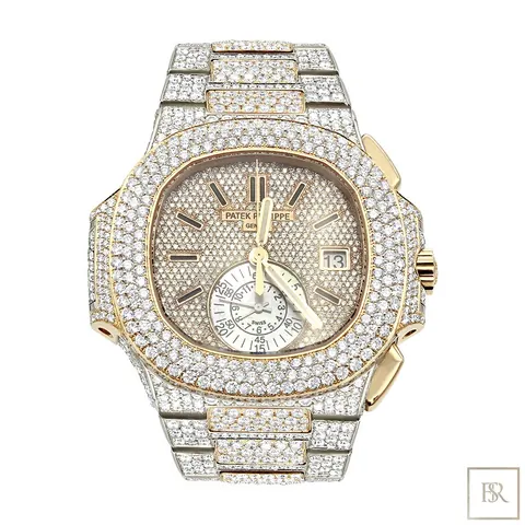 Patek Philippe Nautilus Chronograph Date Diamond Pave Set Unique for sale For Super Rich
